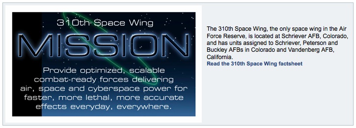 310th Space Wing division badges showing delta craft and orbital ring motifs