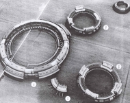 Black and white scan of alleged extraterrestrial craft component from CARET program inventory