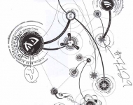 Close-up of alleged extraterrestrial symbols and geometric patterns from CARET program linguistic analysis documents