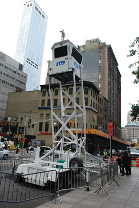 Surveillance cameras and police state monitoring at Occupy Wall Street protests
