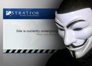 Anonymous hacktivist collective logo associated with the Stratfor email leak to WikiLeaks