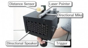 Handheld speech-jamming gun device developed by Japanese researchers