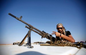 Libyan conflict scene during the 2011 civil war and NATO intervention