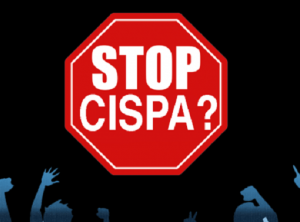 Stop CISPA protest banner urging internet users to oppose the Cyber Intelligence Sharing and Protection Act