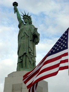 American flag symbolizing national decline and societal challenges