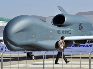 Military-style unmanned aerial vehicle drone used for surveillance operations