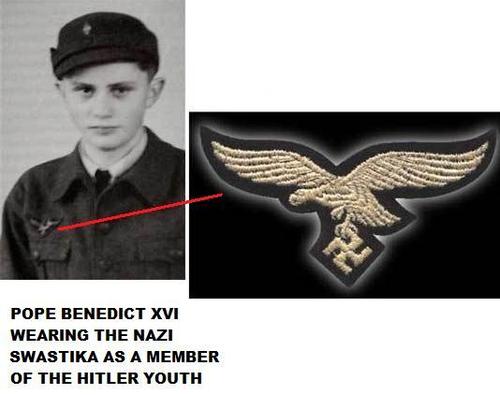 Young Joseph Ratzinger in Hitler Youth uniform before becoming Pope Benedict XVI