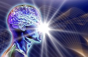 Abstract visualization of human consciousness and mind power with glowing neural connections