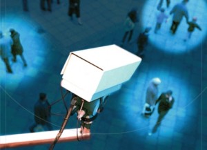 High-tech surveillance camera mounted on a building representing modern monitoring technology