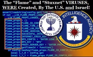 Flame virus and Stuxnet cyberweapon connections to intelligence agencies Illustration showing the connection between the Flame virus, Stuxnet worm, and government intelligence agencies