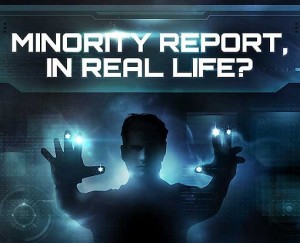 Pre-crime predictive policing concept inspired by Minority Report film