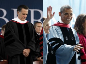 Barack Obama and Mitt Romney side by side showing policy similarities in 2012 election