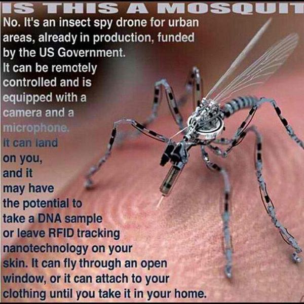 Micro-Drone: Mosquito Cyborg Spy with On-Board RFID NanoTech