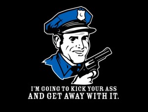 Police officers in tactical gear during a law enforcement operation