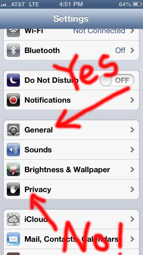 iPhone 5 settings screen showing Limit Ad Tracking toggle option