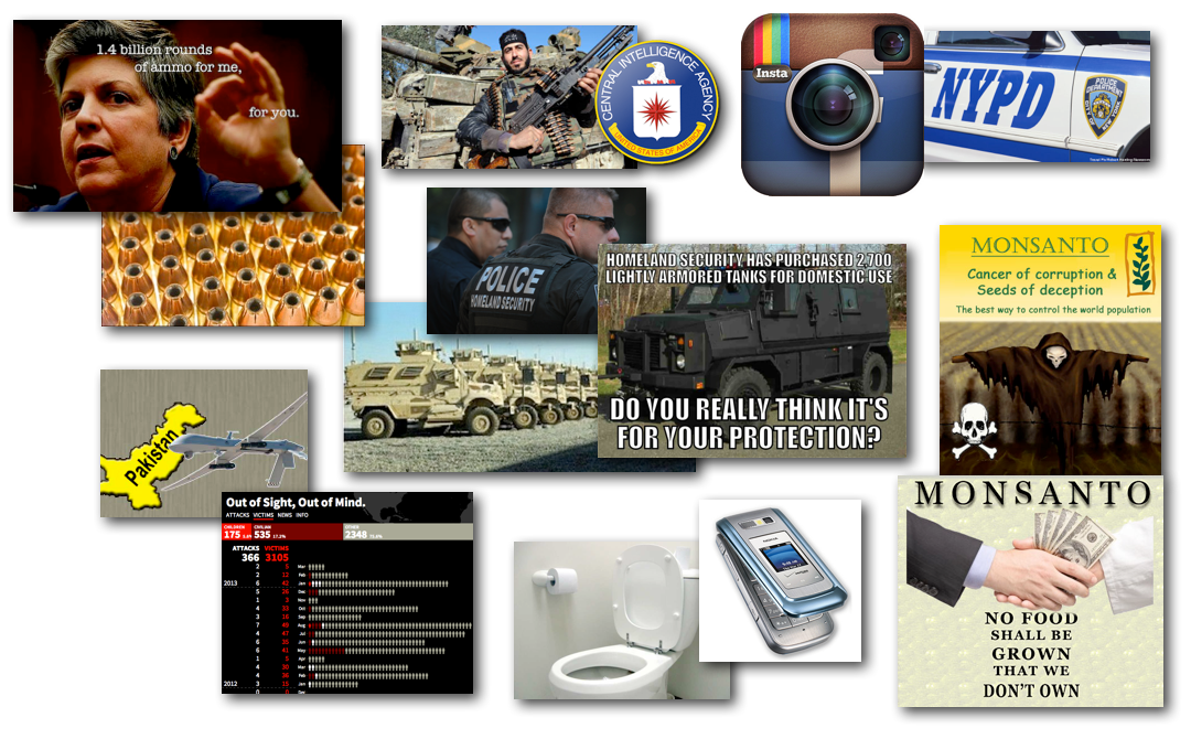 March 25, 2013 – Decrypted Matrix Radio: NYPD goes Social, Monsanto Protectors, DHS Police State, Money Warnings, Drones InfoGraphic, Syrian Rebels, Cellphones & Toilets