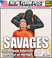 New York Post front page covering ISIS beheading propaganda